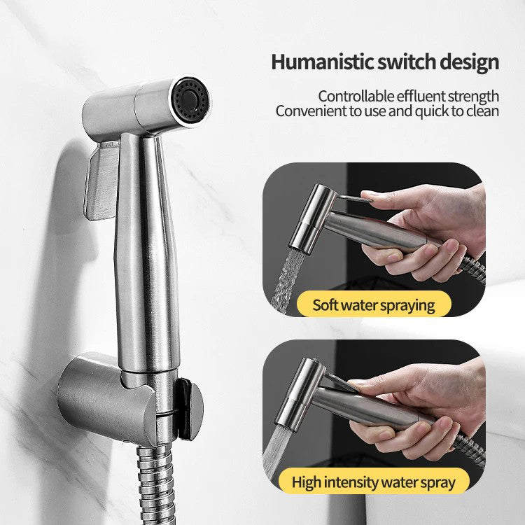 Jet Spray Fresh Water Stainless Steel Handheld Bidet Shattaf Silve