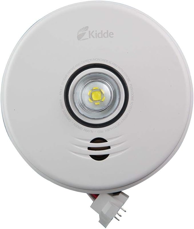 Kidde P4010ACLEDSCOCA 120 VAC Integrated 3-in-1 LED Strobe and 10-Year Talking Smoke & CO Alarm
