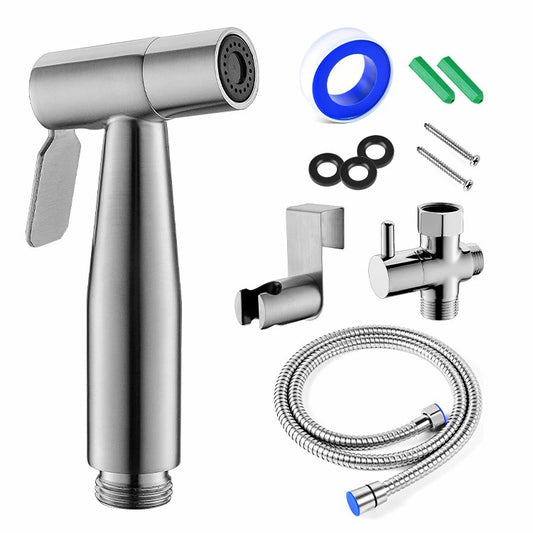 Jet Spray Fresh Water Stainless Steel Handheld Bidet Shattaf Silve