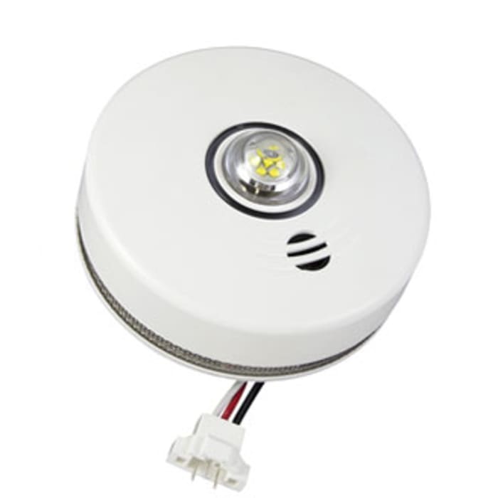 Kidde P4010ACLEDSCA integrated 120 V AC wire-in smoke alarm with LED strobe light--10-year sealed battery backup and